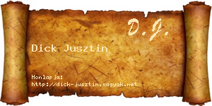Dick Jusztin névjegykártya